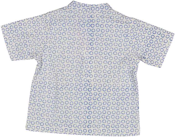 BASIC SHIRT-Blue Circle Print