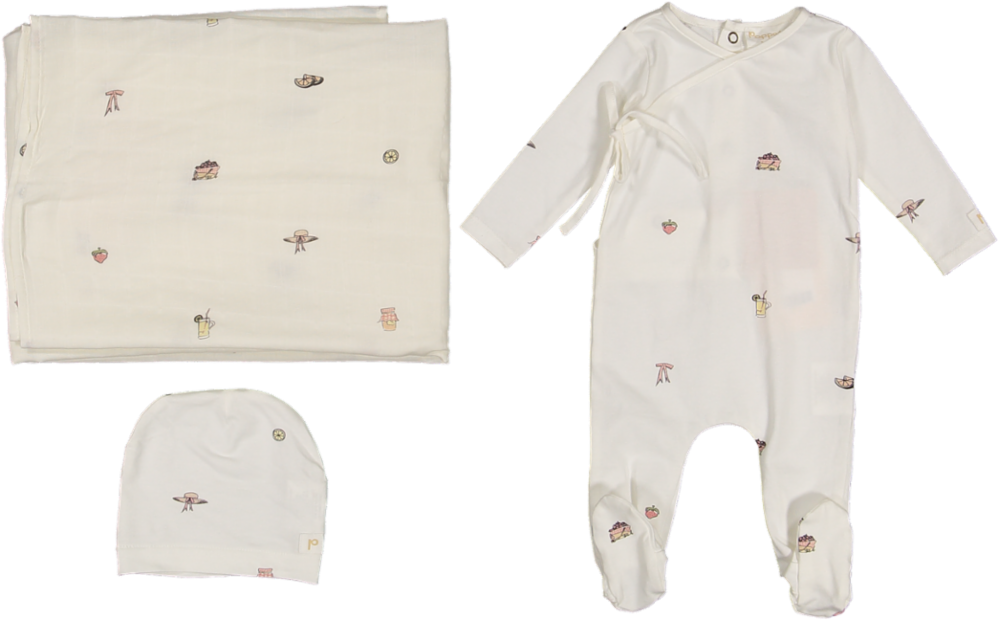 Picnic SWADDLE Set-White/Red