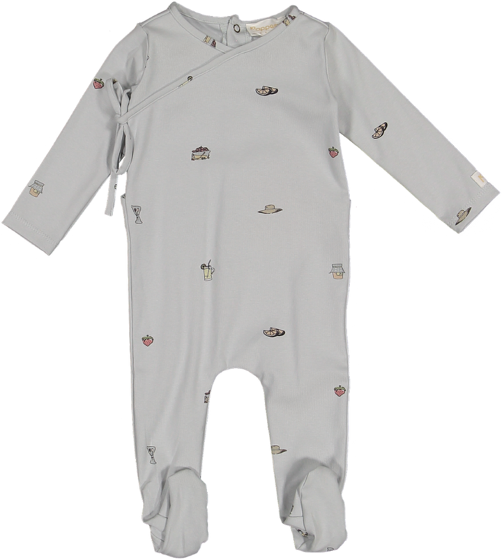 Picnic Footie-Blue/Blue Print