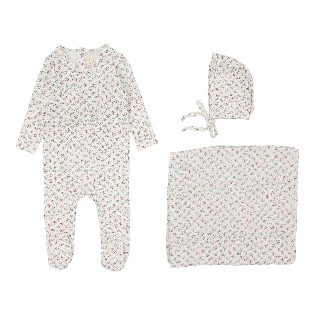 BOUQUET FLORAL LAYETTE SET-WINTER WHITE/FLORAL