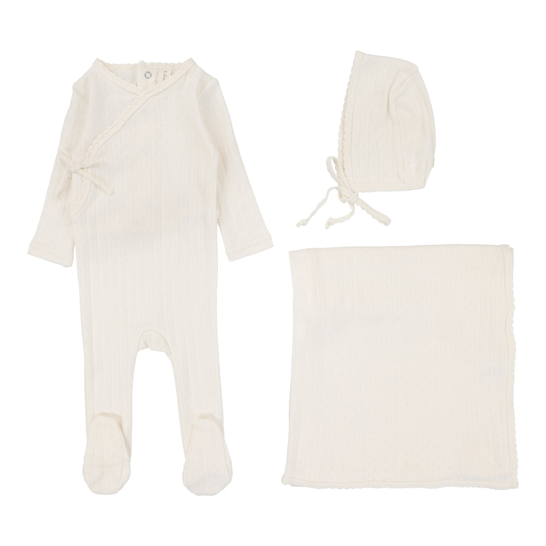 FINE POINTELLE LAYETTE SET-Cream