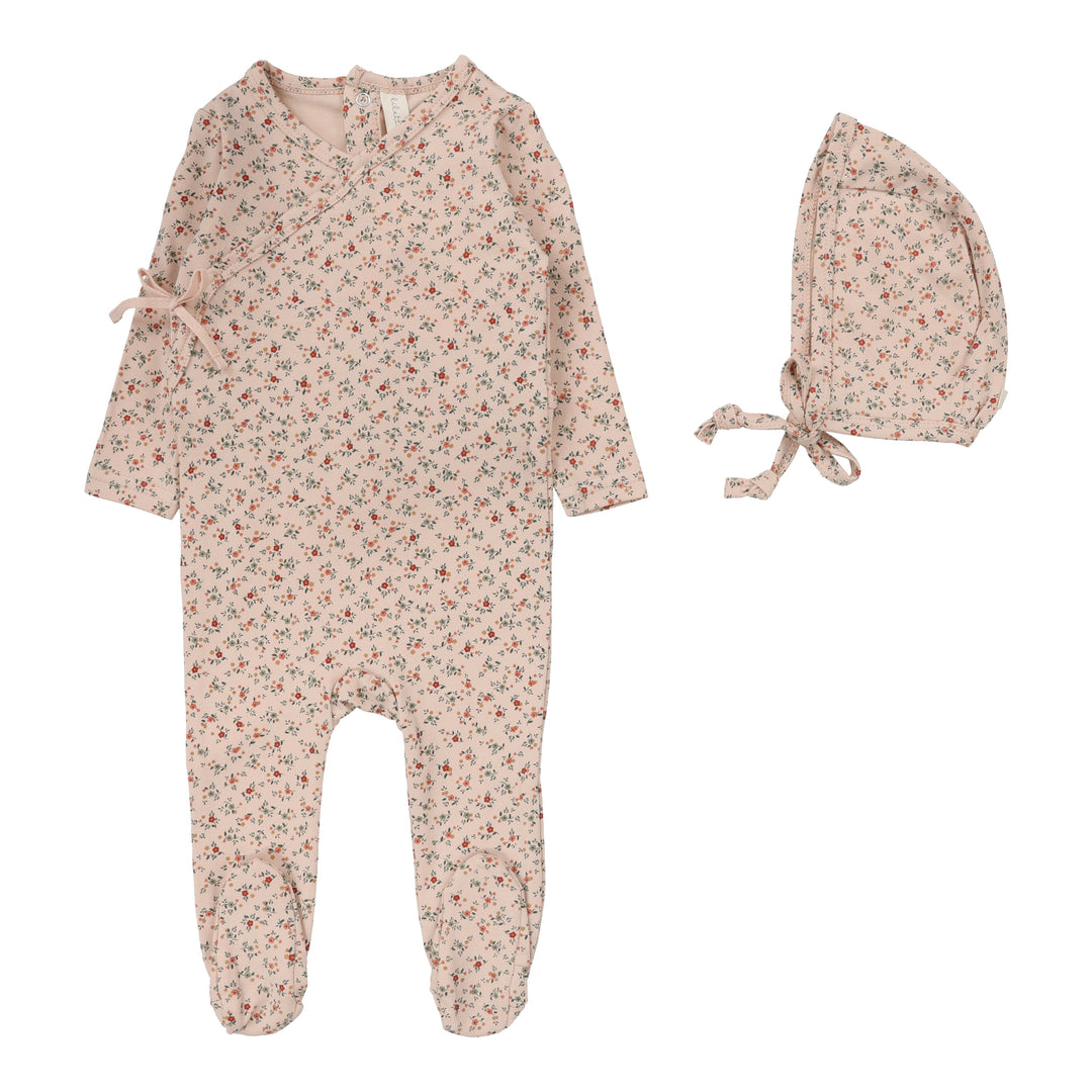 BOUQUET FLORAL FOOTIE SET-ROSE/FLORAL