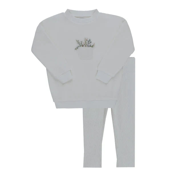 Velour Pocket Full of Flowers-LOUNGE SET-Blue