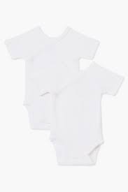 BABY 2 PACK SHORT SLEEVE CROSSOVER BODYSUIT-White