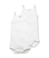 BABY GIRL 2 PACK THIN STRAPS BODYSUIT-White