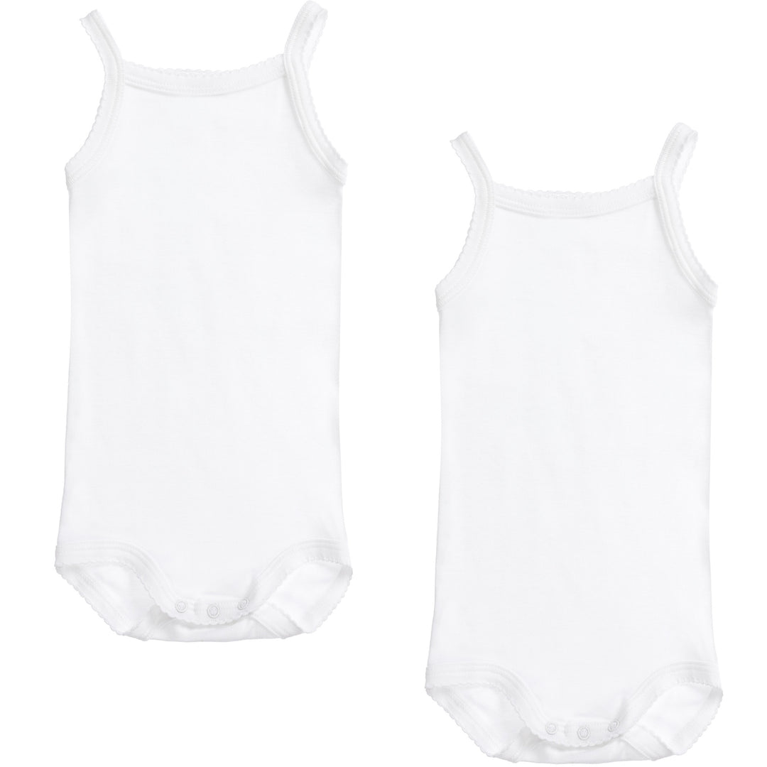 Petit Bateau Thin Strap Sleeveless Bodysuit (Pack of 2)