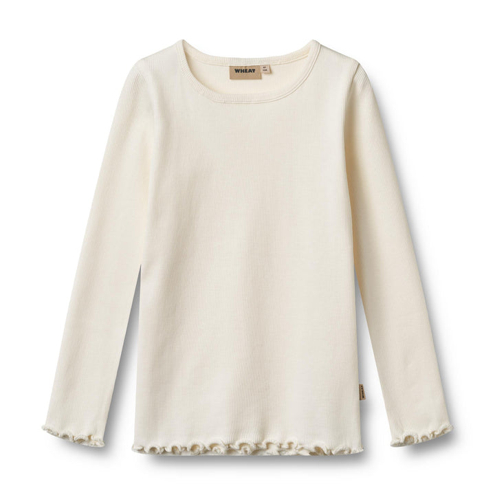 Rib T-Shirt L/S Ida (0156-006)-Ivory