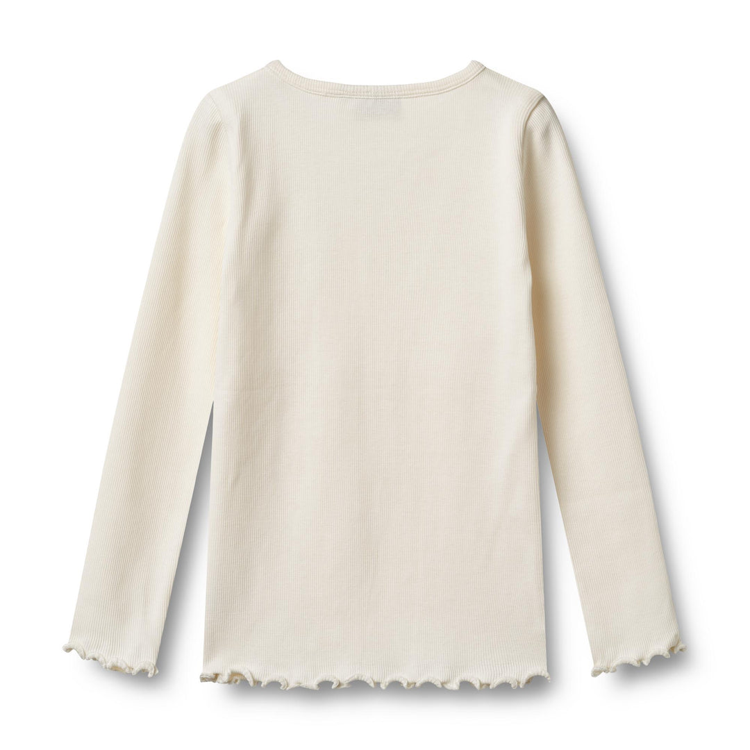 Rib T-Shirt L/S Ida (0156-006)-Ivory