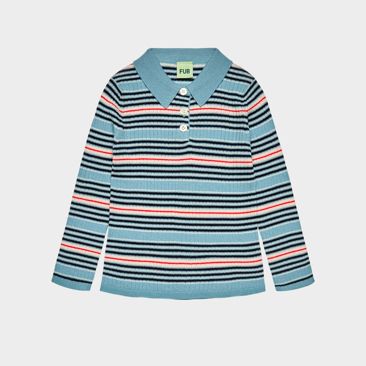 0626 RIB POLO - LIGHT TEAL