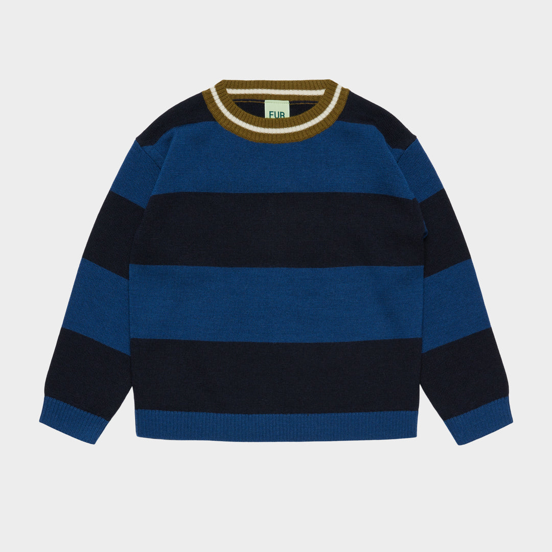0926 STRIPED CREW - DEEP INDIGO/DARK NAVY