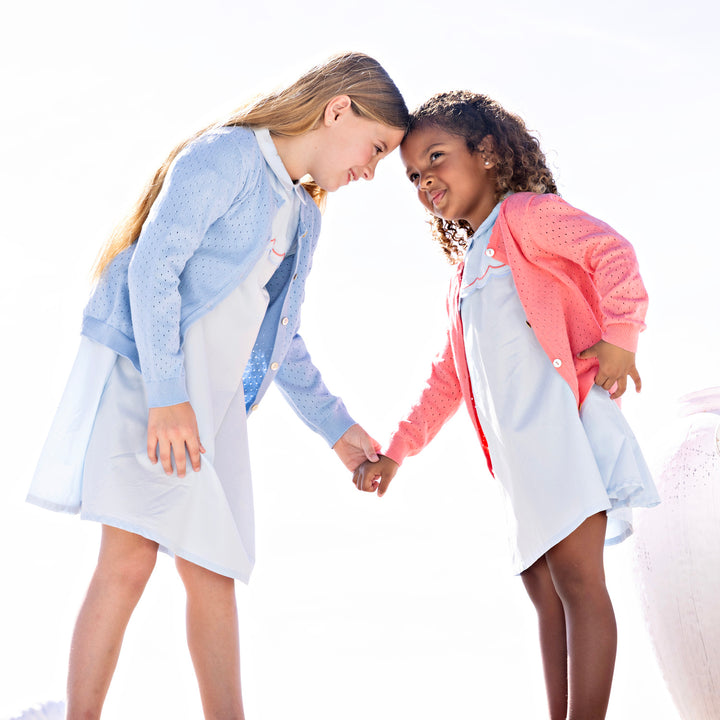 30950-Pointelle Cardigan-Coral