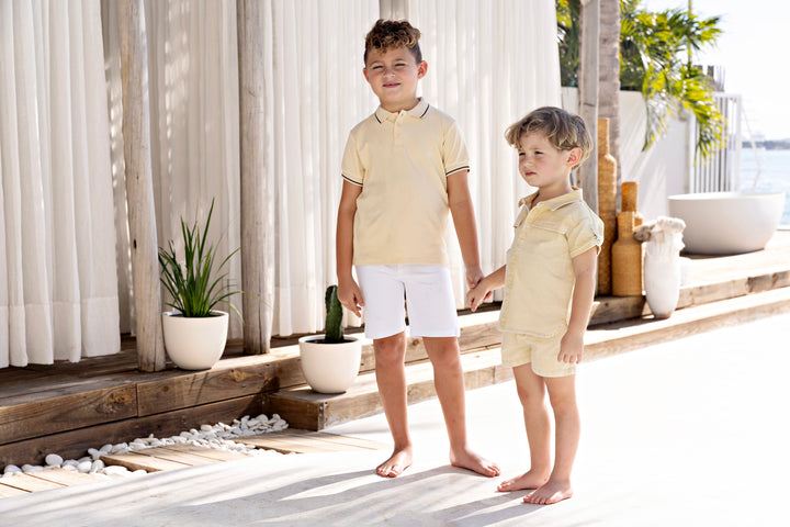 30920-Coconut s/s Polo-Yellow Sand