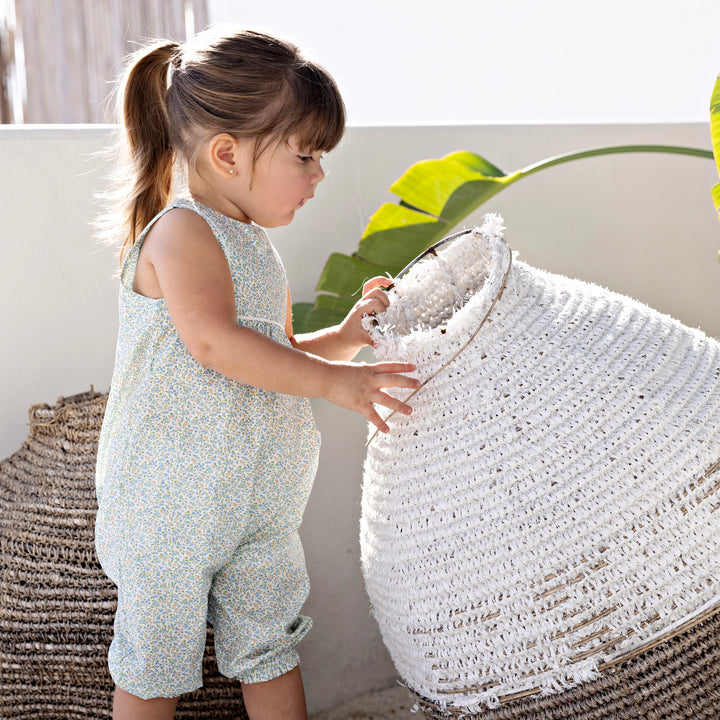 31013-Ribbon Trim Romper-Floral