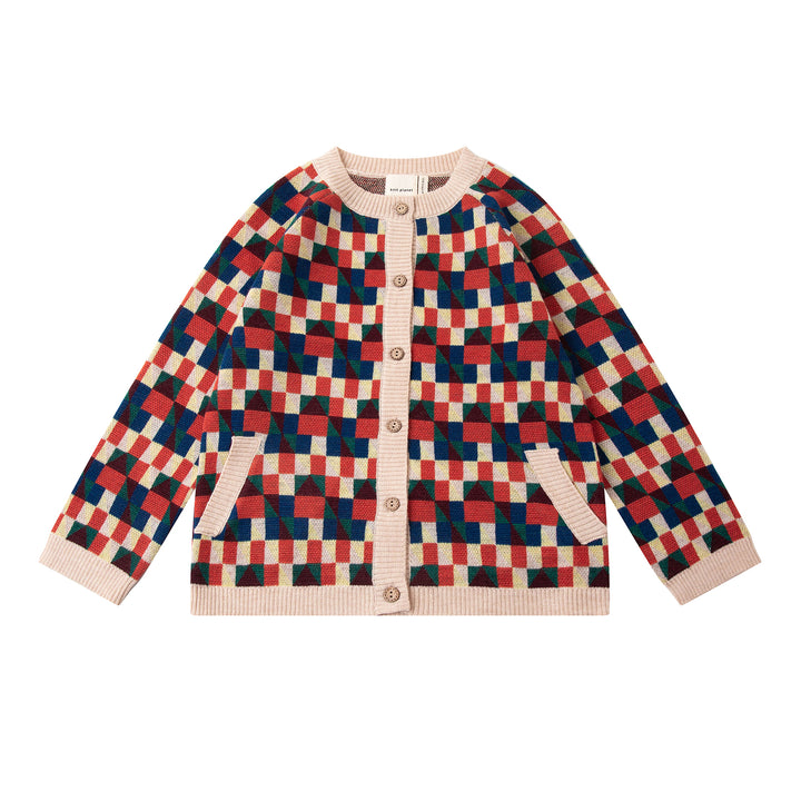 CHIC CARDIGAN-24KPAW01-Red/Multicolor