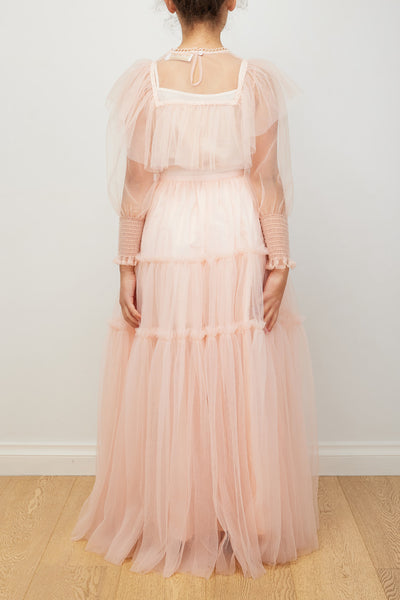 REORDERED!!! FRILLY PLEATED TULLE GOWN--pink