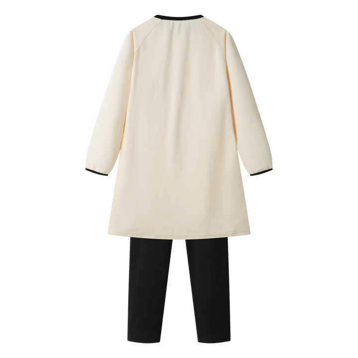 JAIME LE PASTEL VELOUR NIGHTSHIRT-CREAM COLORBLOCK