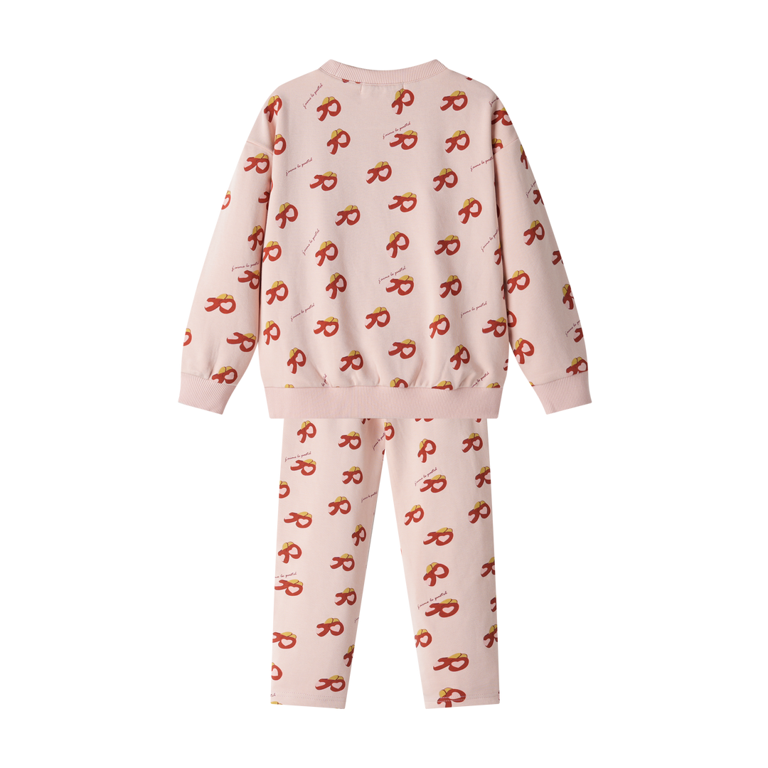 SLIPPER PRINT PAJAMA-LIGHT PINK