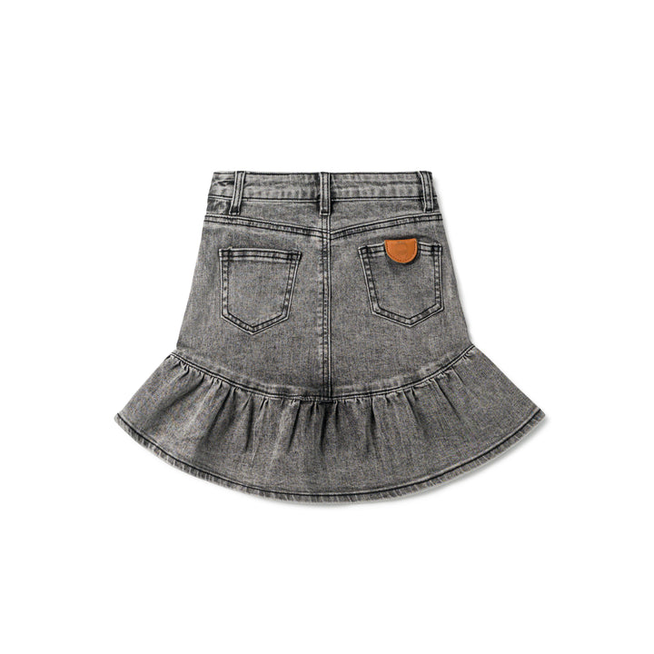 SS1104A - Teen Ruffle Skirt-M Black wash