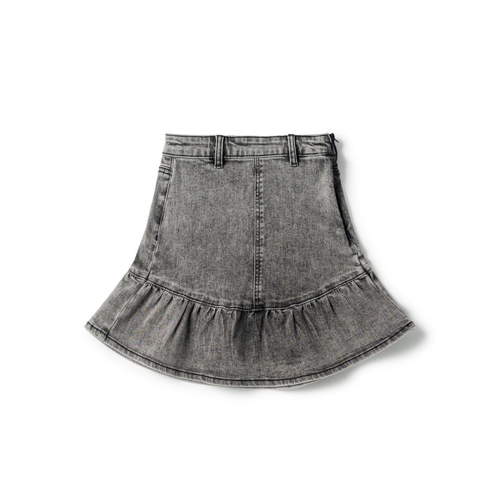 SS1104A - Teen Ruffle Skirt-M Black wash