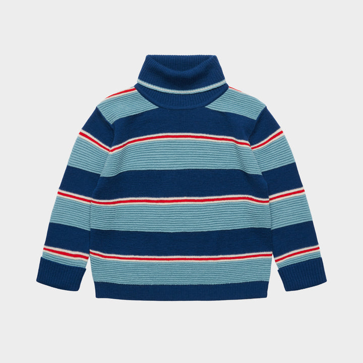 1126 ROLLNECK SWEATER - DEEP INDIGO/LIGHT TEAL