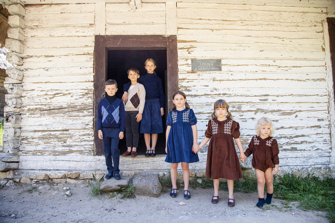BDR982 INTRICATE SMOCKED CORD DRESS - NAVY