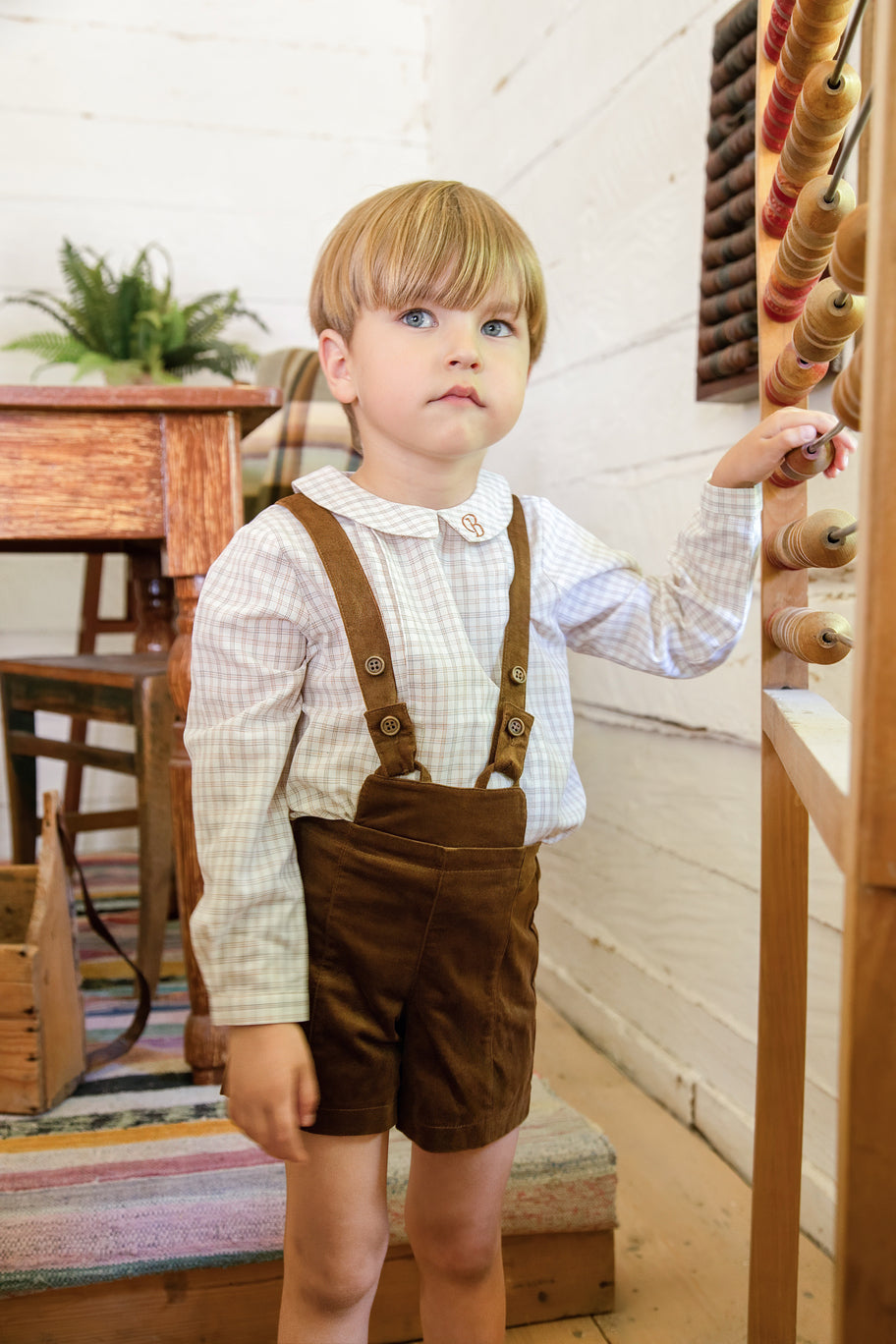 BBB961 SUSPENDER OVERALL WITH SNAP CLOSURE - BROWN