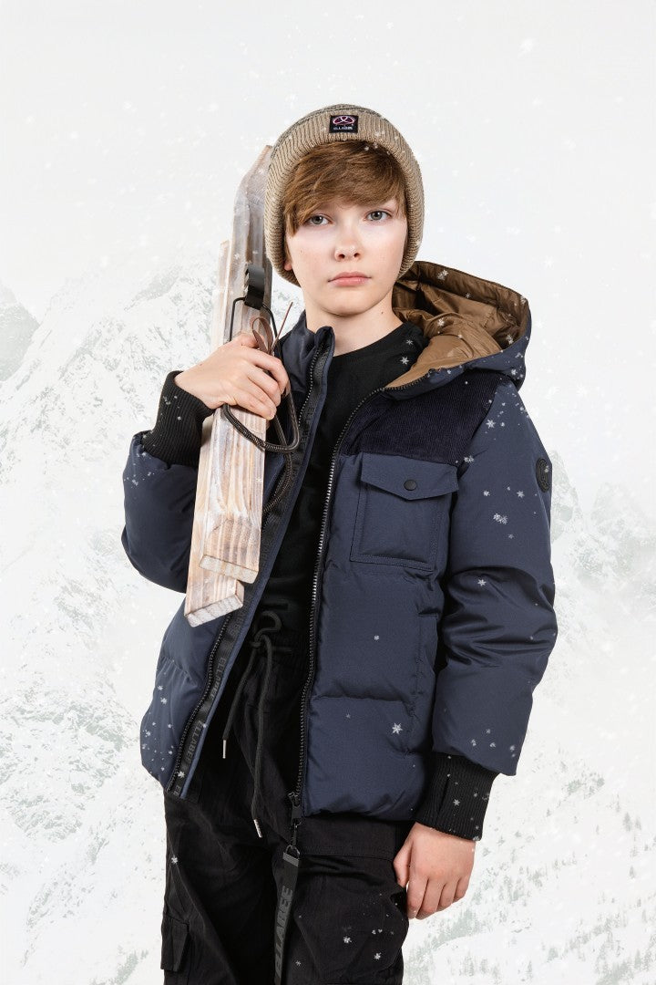 FW26-6064 OLIVIER DOWN JACKET - Navy/Corduroy Olive Lining