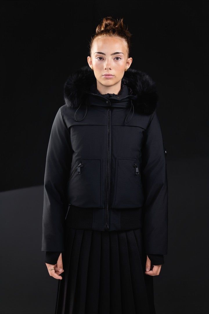 FW26-6012 VITTORIA PREMIUM BOMBER - Black