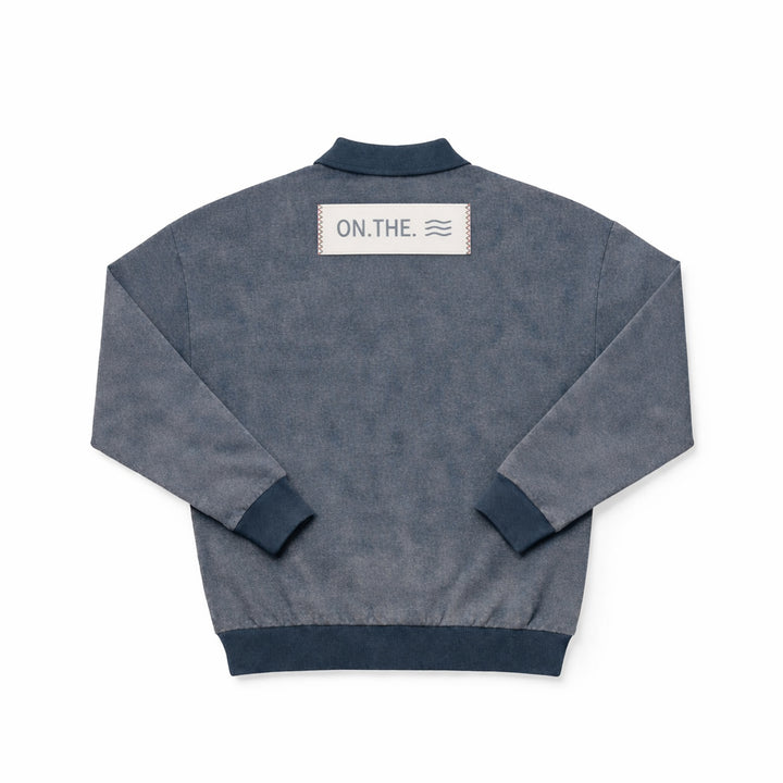 1204 Boy Sweatshirt Polo - Navy Wash