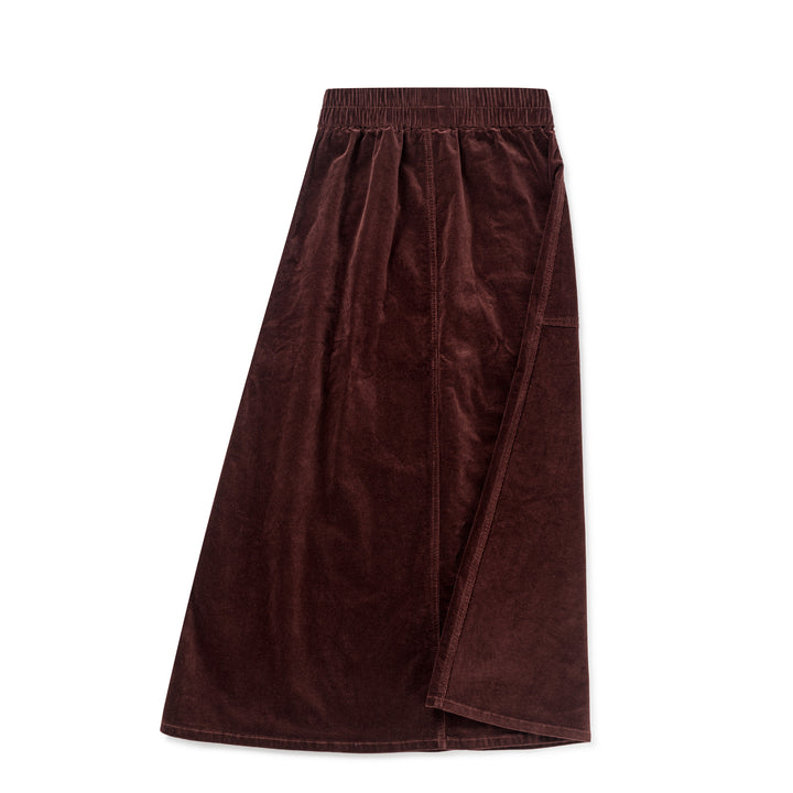 1207A Teen Midi Pocket Skirt - Brick Corduroy