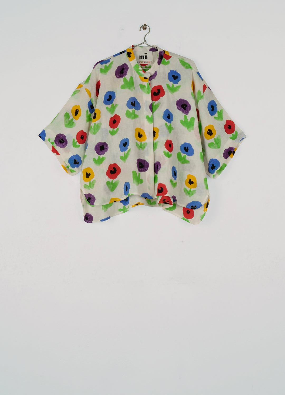 120/SHIRT ISABELLA-ALL OVER PRINTED LINEN SHIRT-PENSEES