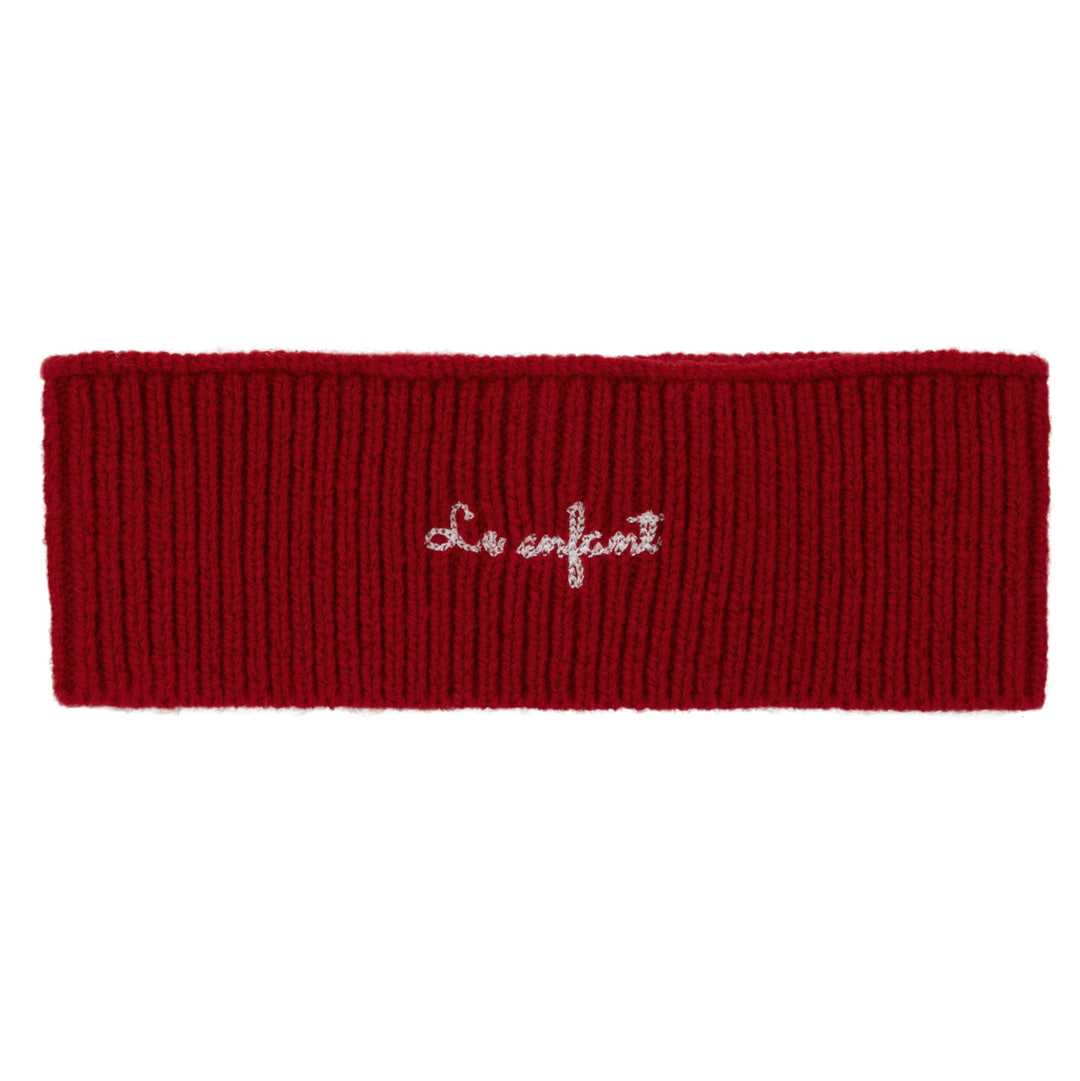 Knit toddler twist hairband (both sides)-Red