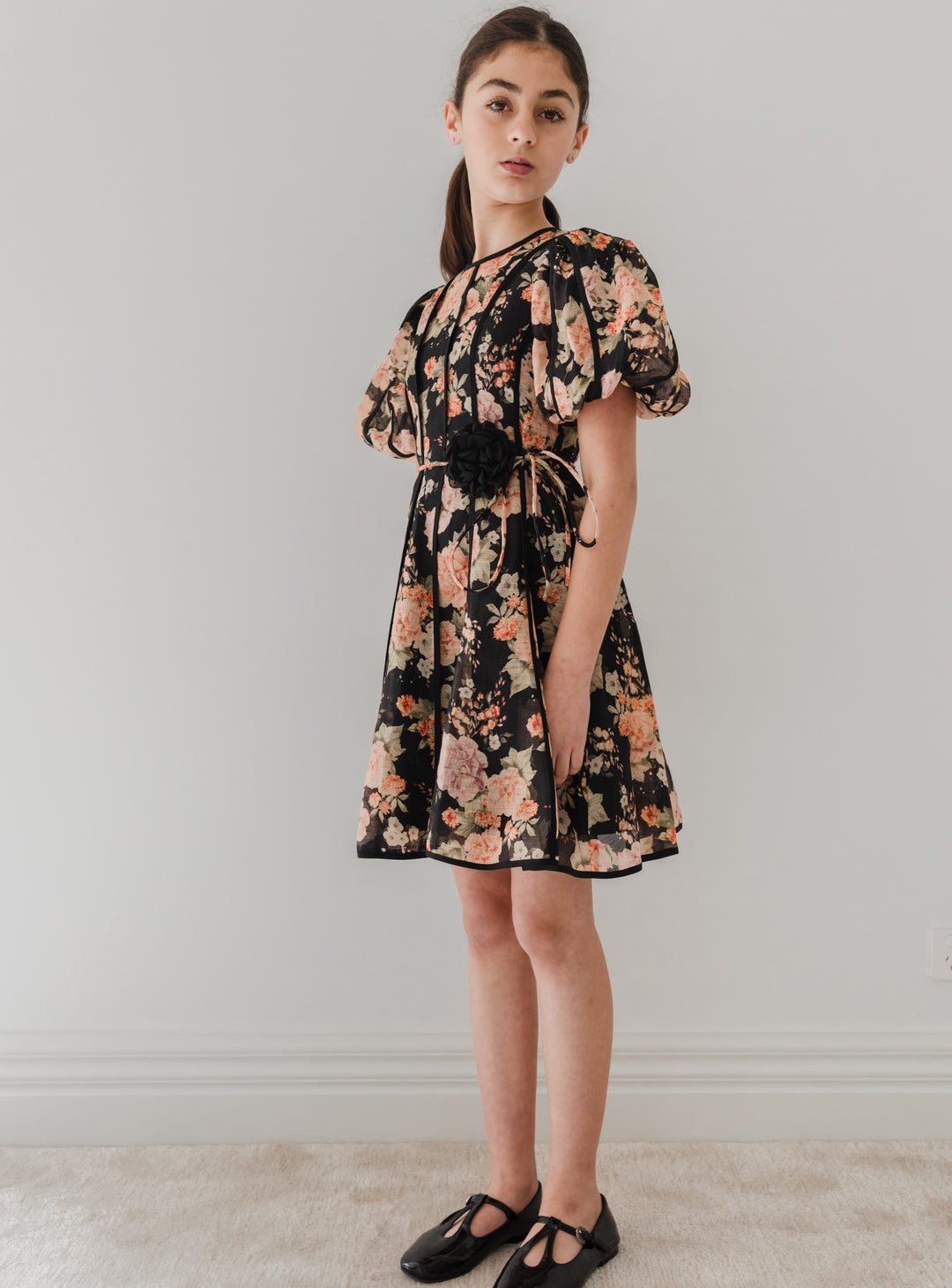 1234-Linen Panel Dress-Vintage Bloom Print 1234-Linen Panel Dress-Vintage Bloom Print