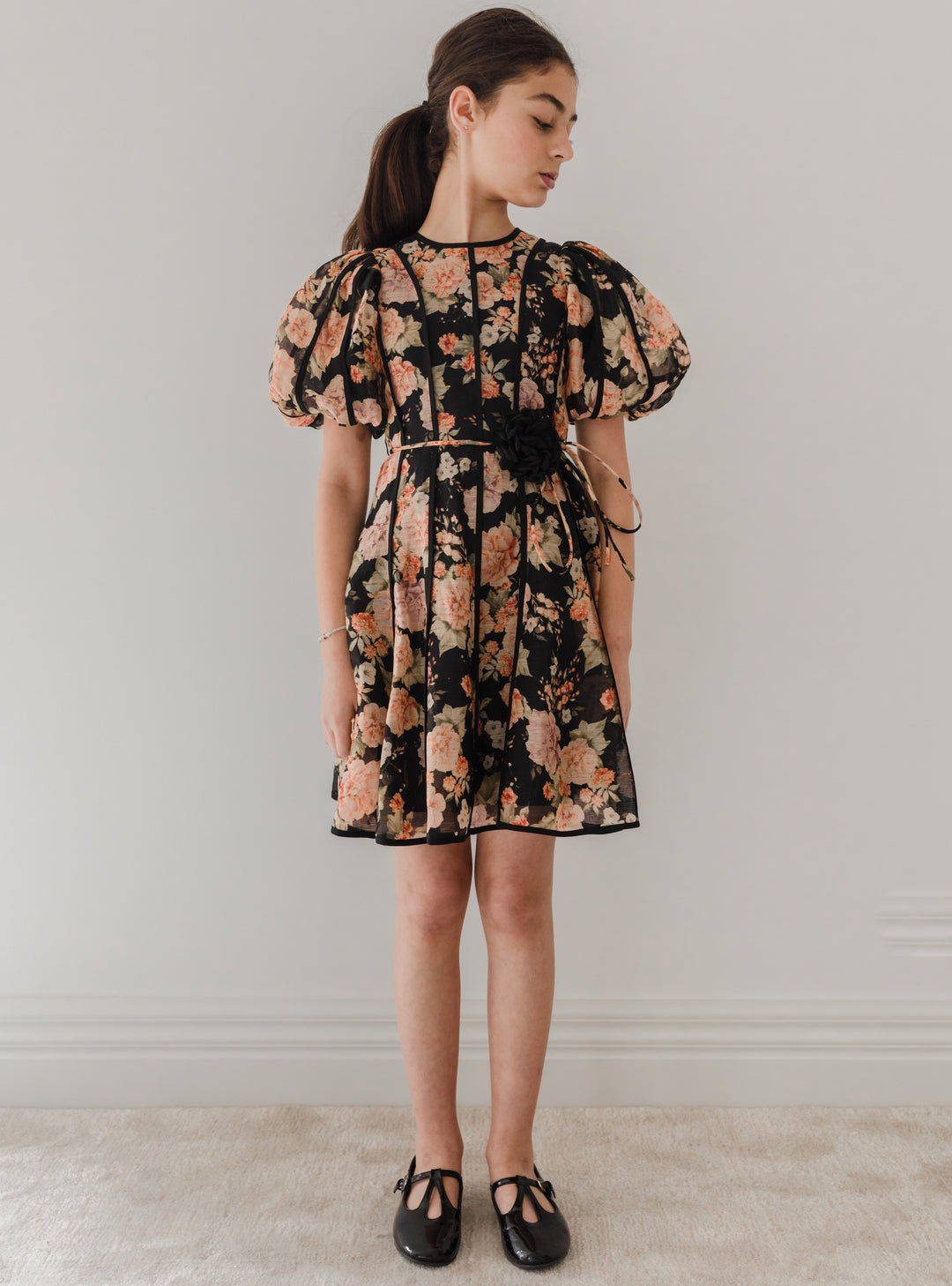 1234-Linen Panel Dress-Vintage Bloom Print whoopikids 1234-Linen Panel Dress-Vintage Bloom Print whoopikids