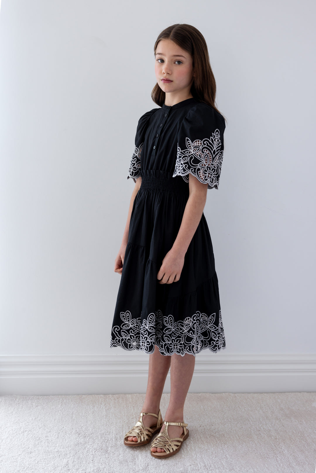 petite amalie black dress PETITE AMALIE ELISE TONAL LAYERED MIDI DRESS