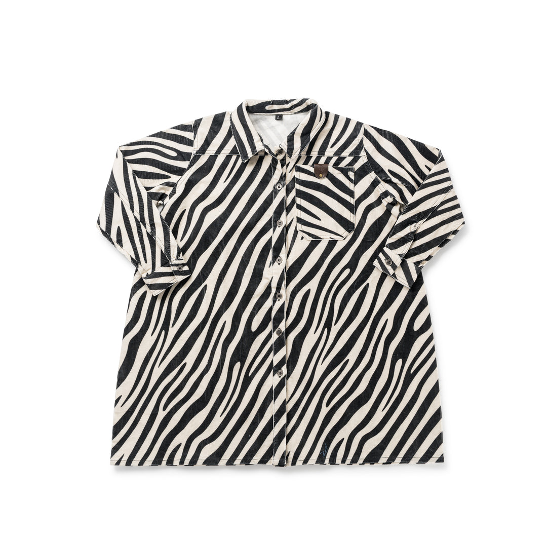 1320 Oversized Shirt Dress - Zebra Print