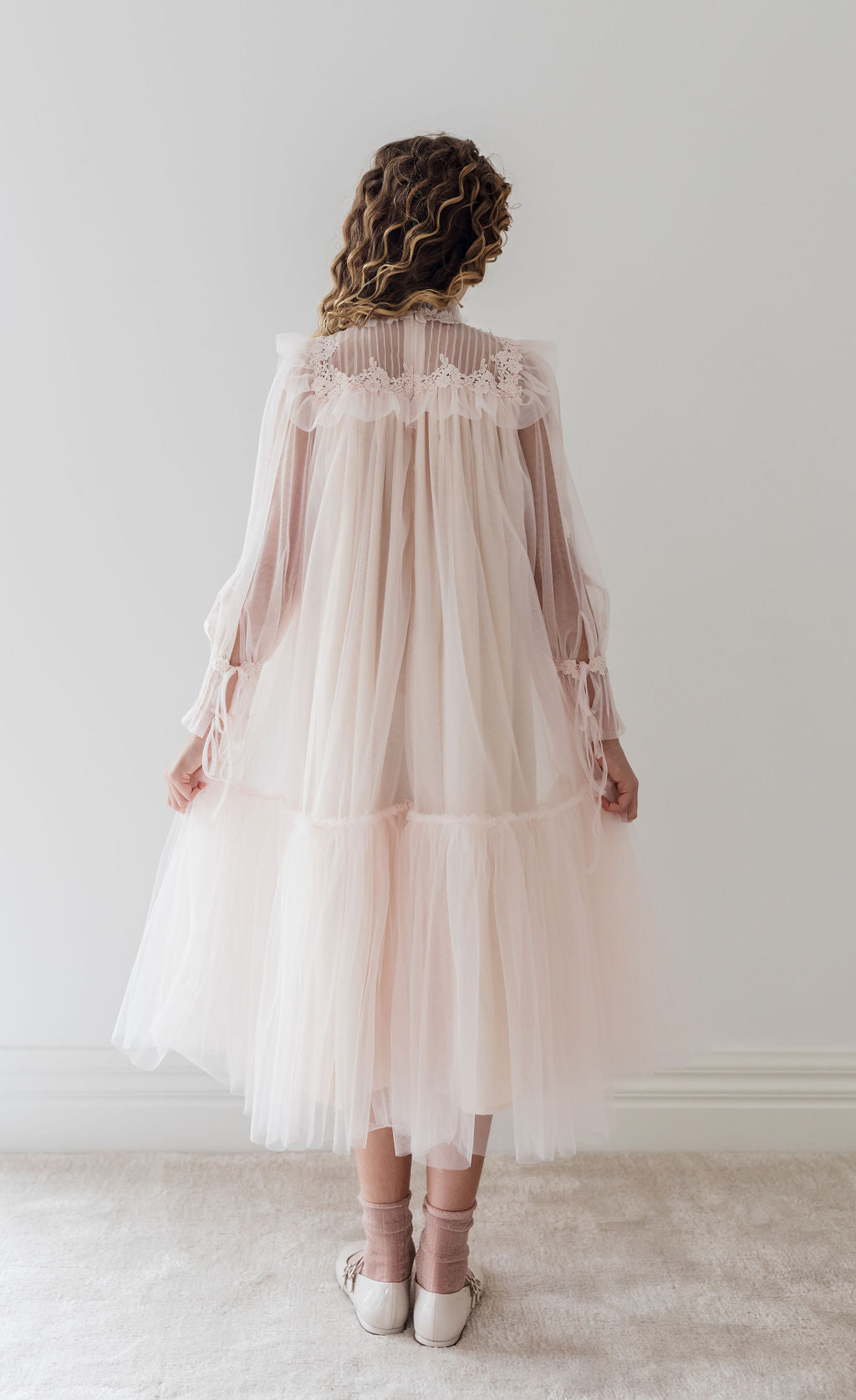 DEPOUND★韓国大人気 pintuck lace dress 1337B-Pintuck Lace Yoke Dress-Cream – whoopikids