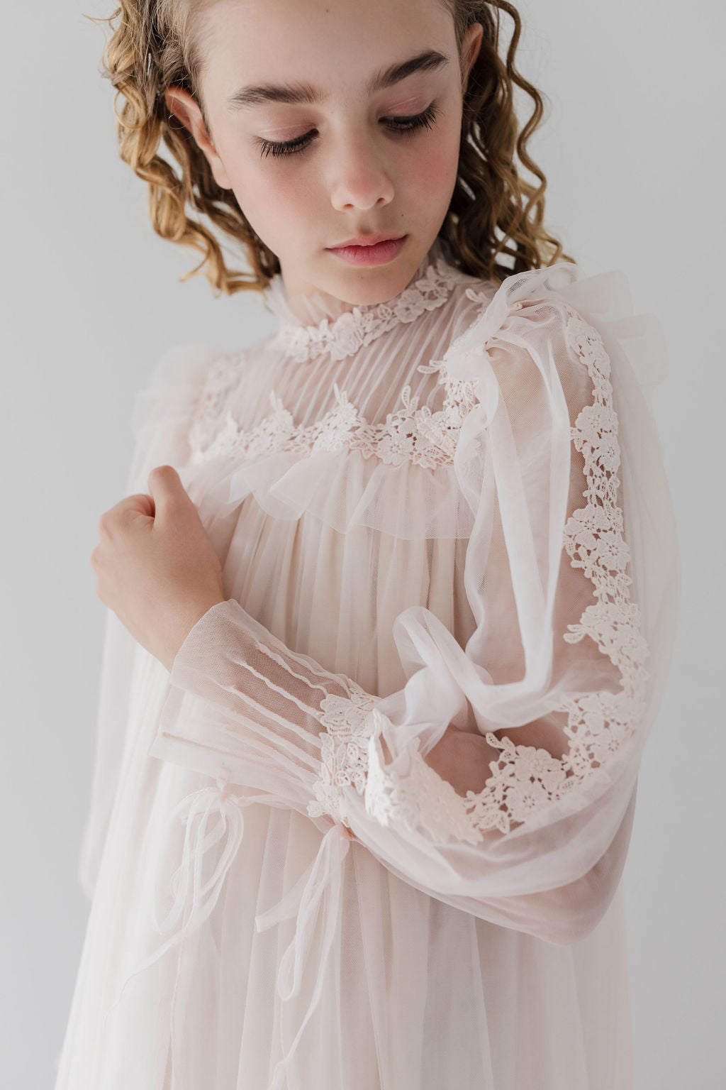 DEPOUND★韓国大人気 pintuck lace dress 1337B-Pintuck Lace Yoke Dress-Cream – whoopikids