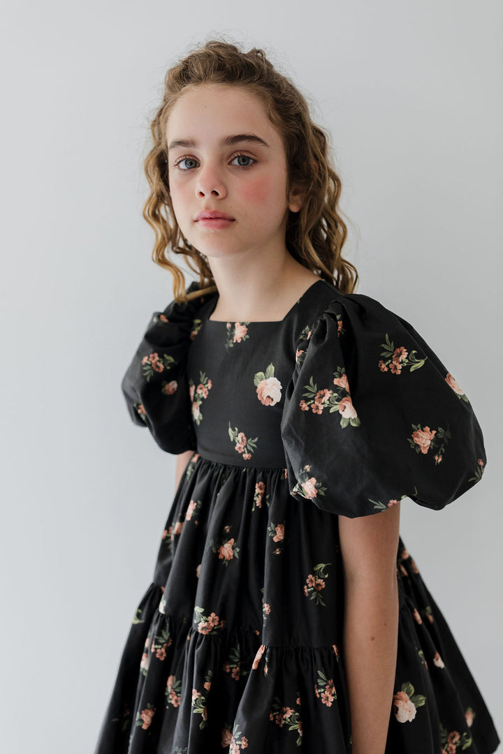 1353-Petite Rosebud Poplin Dress -Petite Rosebud Print