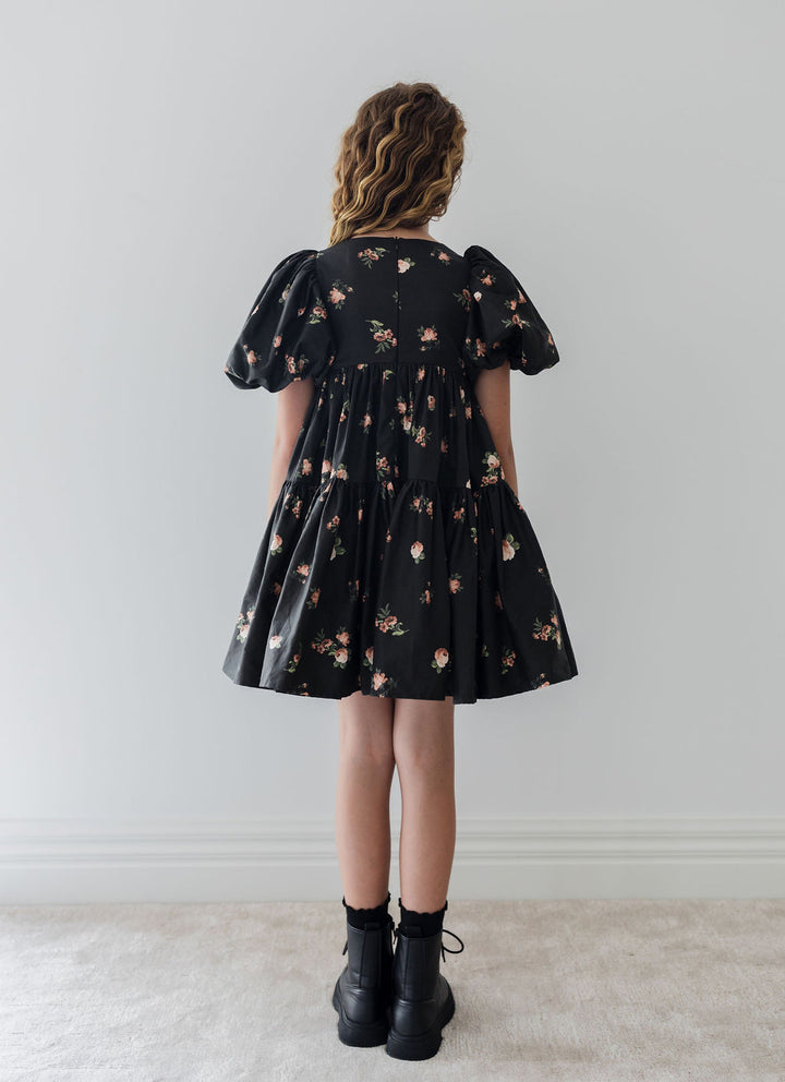 1353-Petite Rosebud Poplin Dress -Petite Rosebud Print