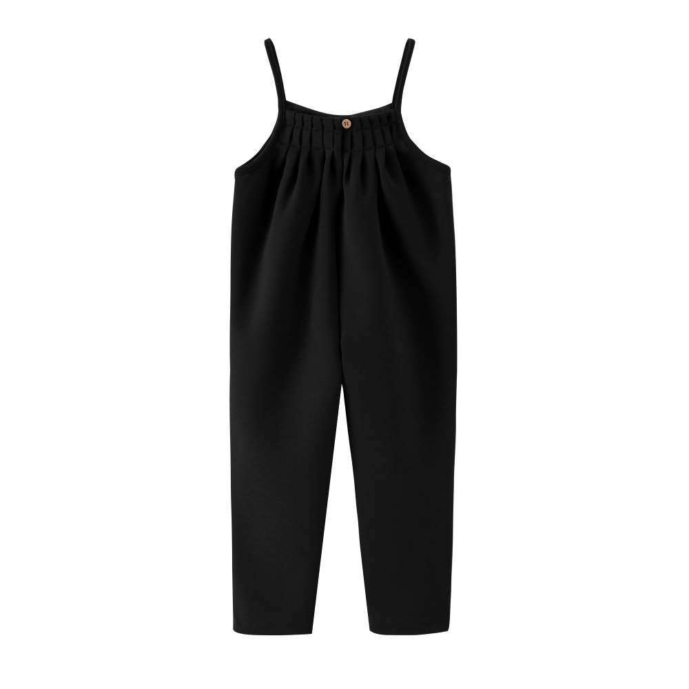 THIN STRAP ROMPER-BLACK