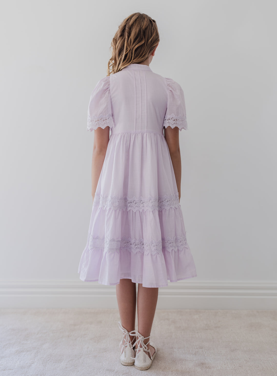 1428-LILAC PRINT LACE SHIRT DRESS