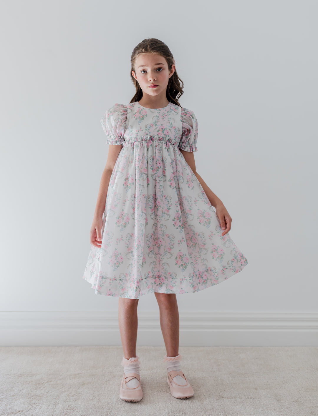 petite amalie pink dress Petite Amalie Shell Pink Midi Lace Applique Tulle Baydoll Dress