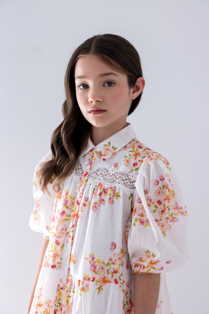 1446-DITSY PRINT SHIRT DRESS