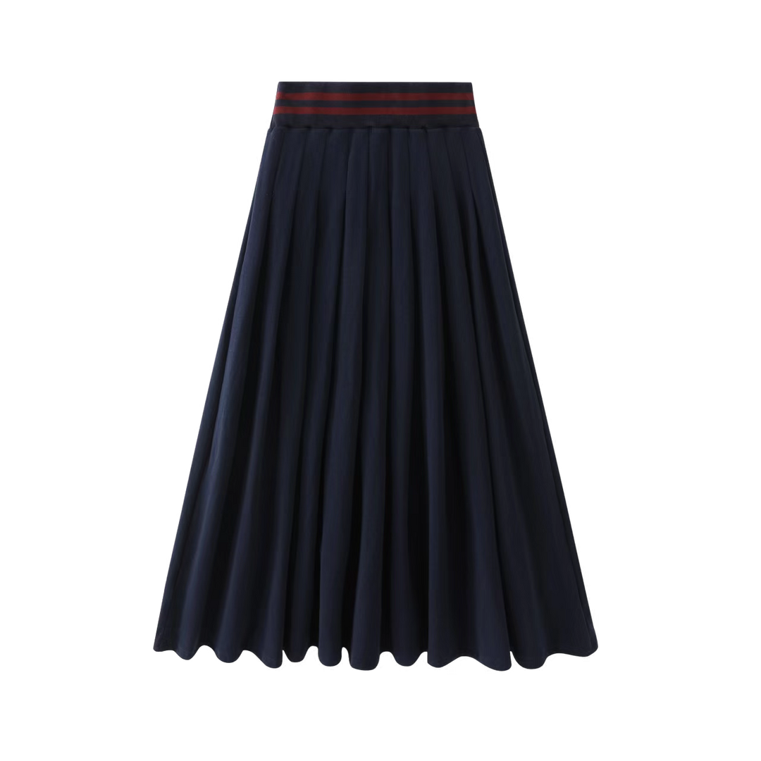 NO-1722-2 Long Skirt - NAVY