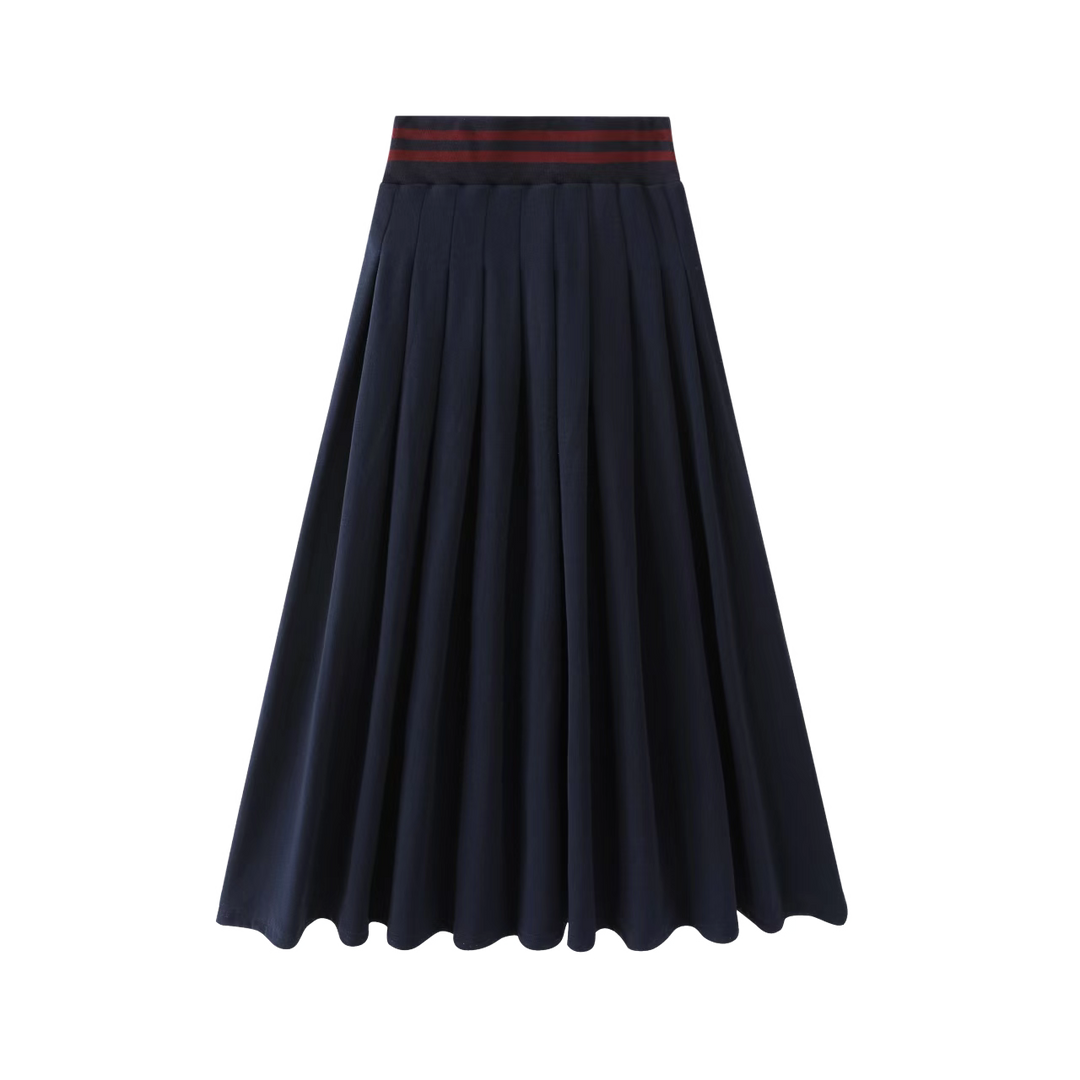 NO-1722-2 Long Skirt - NAVY