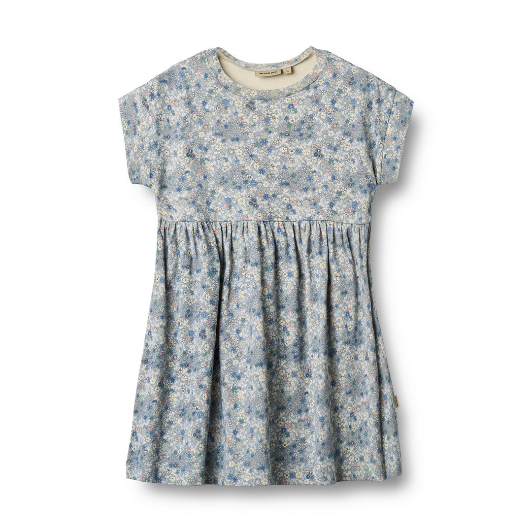 Jersey Dress S/S Emilie (1556-138)-Blue Summer Flowers whoopikids Jersey Dress S/S Emilie (1556-138)-Blue Summer Flowers whoopikids