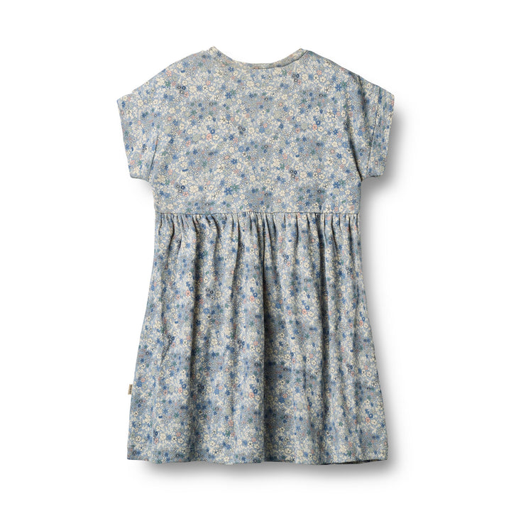 Jersey Dress S/S Emilie (1556-138)-Blue Summer Flowers