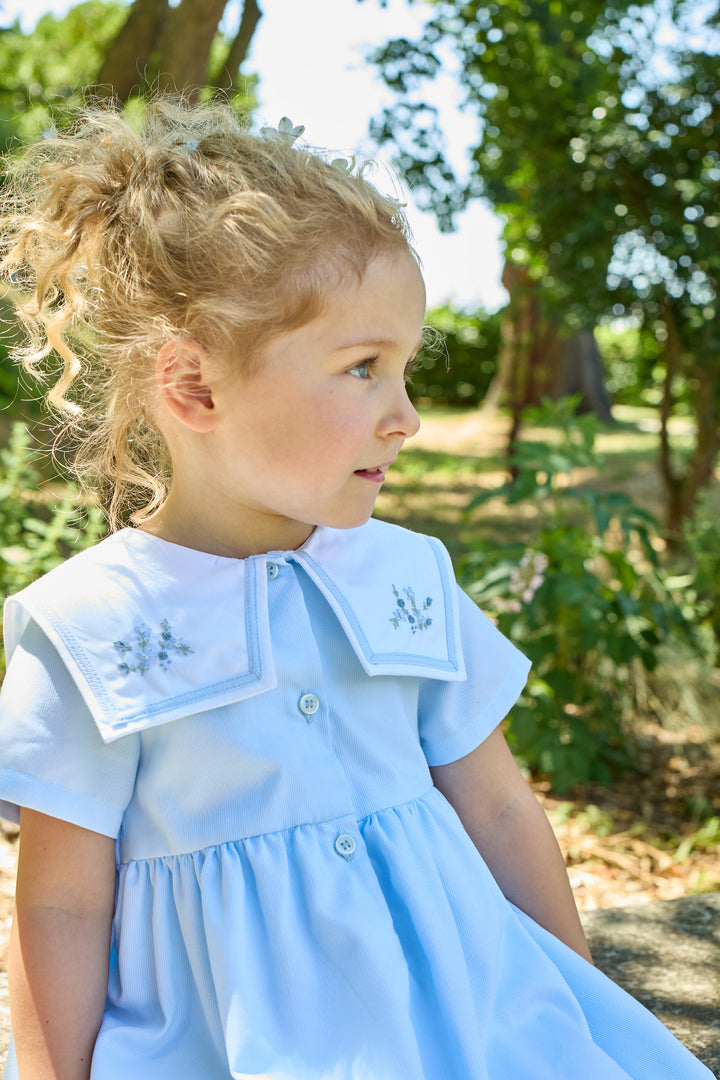 36072-TPQ04 DRESSES - BLUE CELESTE PIQUE