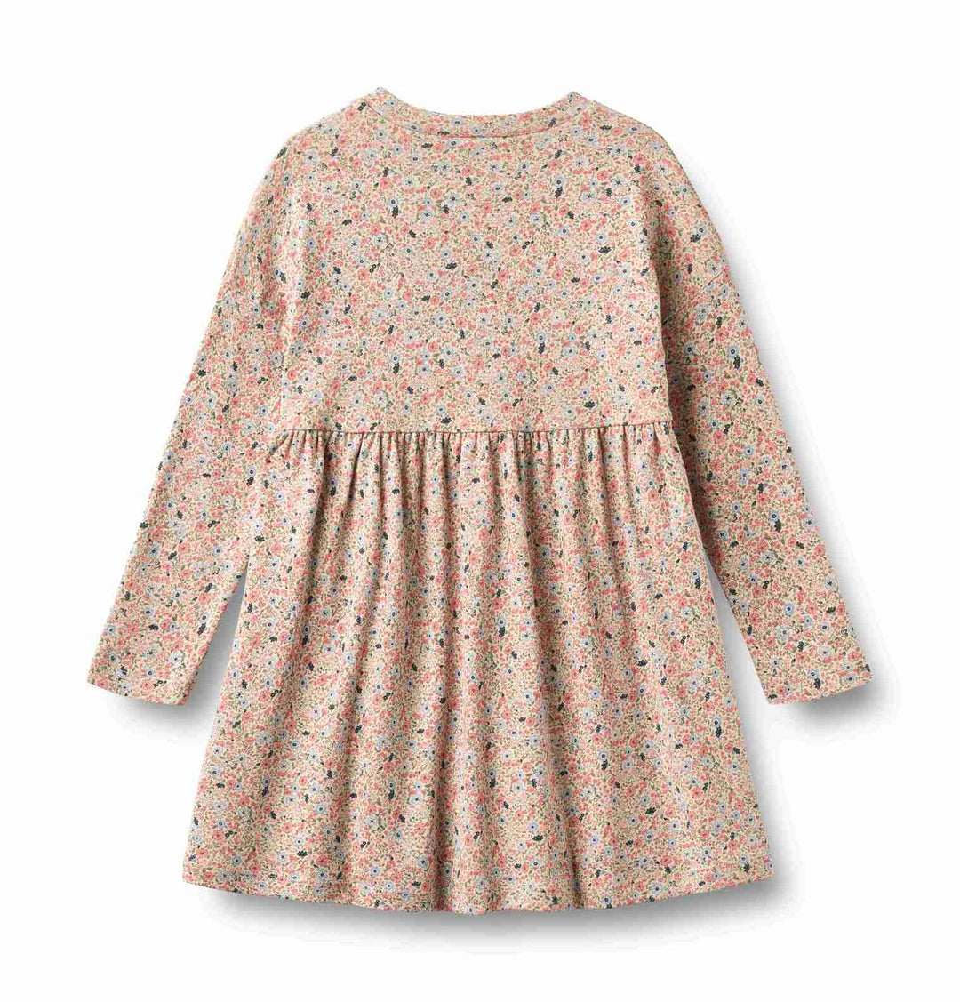 1688-121 JERSEY DRESS L/S EMMY - GREY CLOUD FLOWERS
